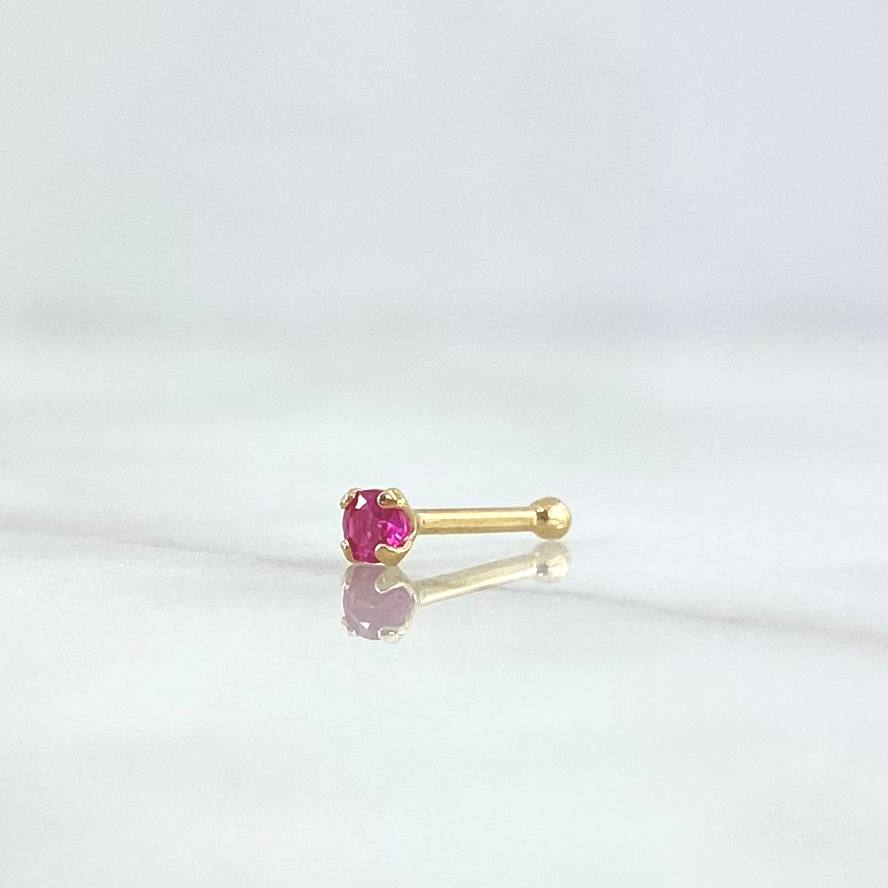 Piercing Chispa Fija 0.15gr / 2cm / Circon Fucsia Oro Amarillo (Joya)