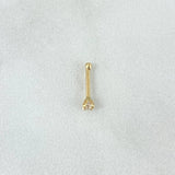 Piercing Chispa Fija 0.1gr / 1cm / Circon Blanco Oro Amarillo 18K (Joya)