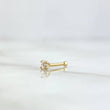 Piercing Chispa Fija 0.1gr / 1cm / Circon Blanco Oro Amarillo 18K (Joya)