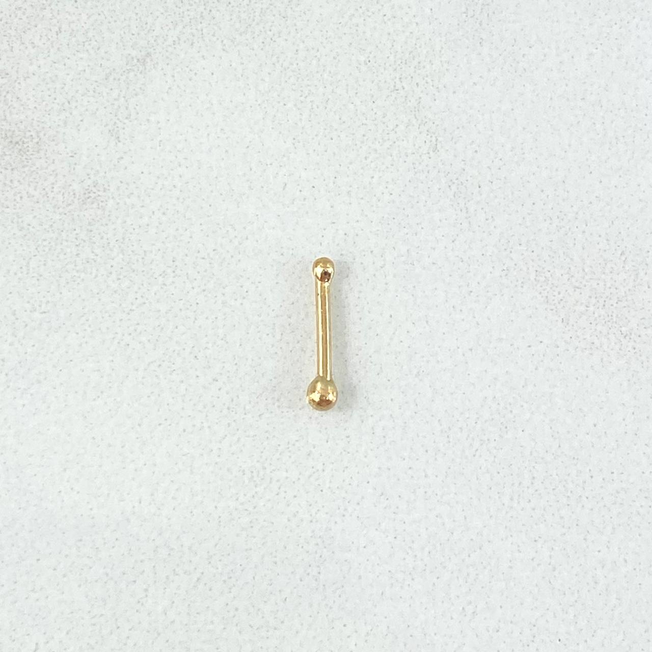 Piercing Chispa Fija 0.15gr / 1cm / Bola 2mm Oro Amarillo (Joya)