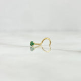 Piercing Curvo Chispa Fija 0.15gr / 1cm / Circon Verde Oro Amarillo 18K (Joya)