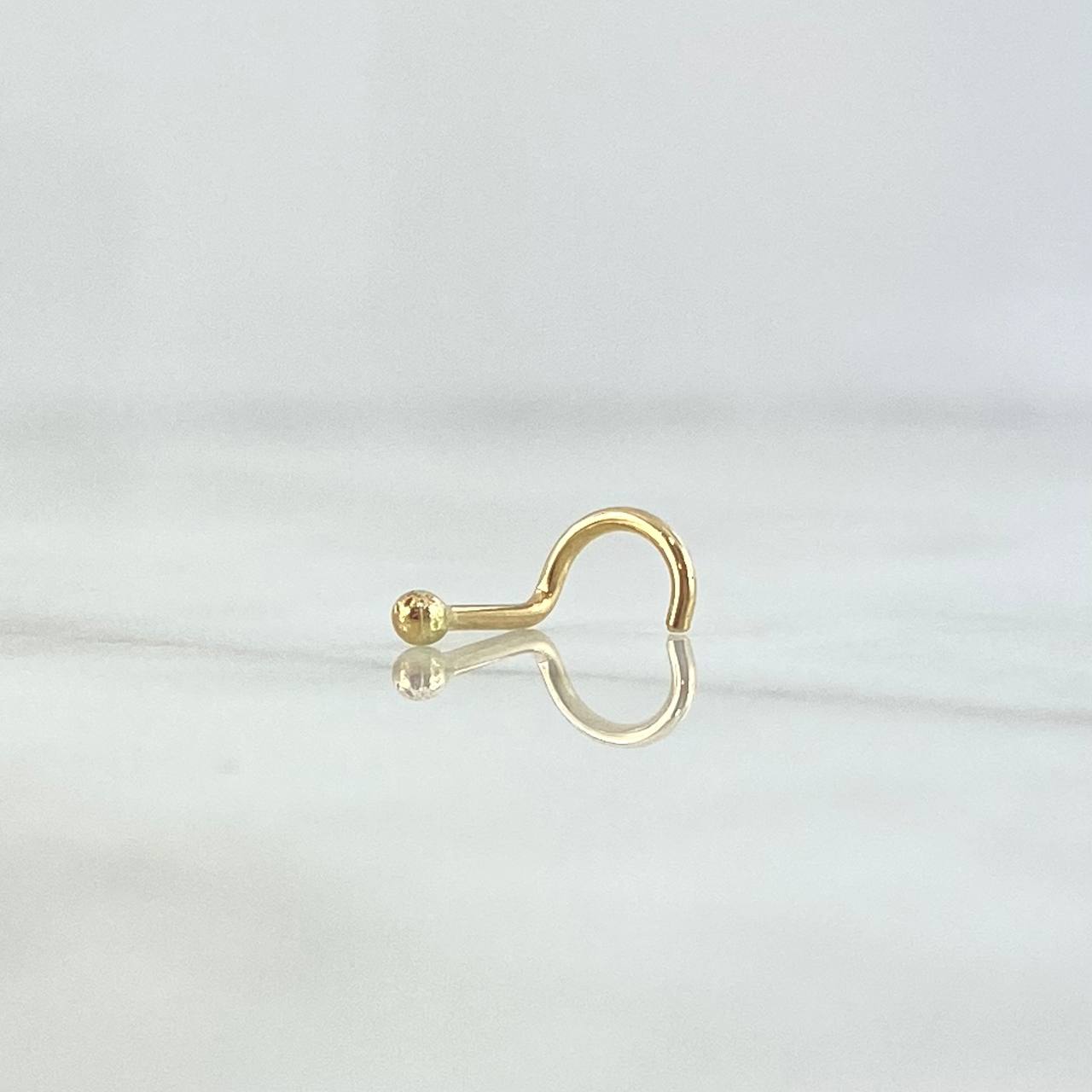 Piercing Curvo Chispa Fija 0.1gr / 1cm / Bola 2mm Oro Amarillo 18K (Joya) ©