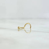 Piercing Curvo Chispa Fija 0.2gr / 0.9cm / Bola 2mm Oro Amarillo 18K (Joya) *