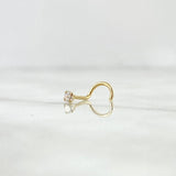 Piercing Curvo Chispa Fija 0.2gr / 1cm / Circon Blanco Oro Amarillo 18K (Joya) ©