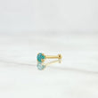 Piercing Chispa Fija 0.1gr / 1cm / Circon Celeste Oro Amarillo 18K (Joya)