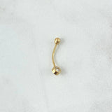 Piercing Bisel Ombligo 0.45gr / 2.1cm / Circon Blanco Oro Amarillo (Joya)