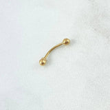 Piercing Ombligo 0.3gr / 1.8cm / Bola 3mm Oro Amarillo (Joya)