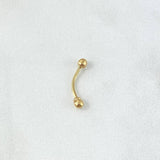 Piercing Ombligo 0.3gr / 1.8cm / Bola 3mm Oro Amarillo (Joya)