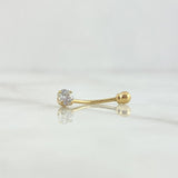 Piercing Cuatro Garras Ombligo 0.4gr / 1.9cm / Circon Blanco Oro Amarillo (Joya)