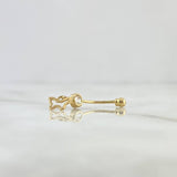 Piercing Mariposa Colgante Ombligo 0.65gr / 2.7cm / Circon Blanco Oro Amarillo (Joya)