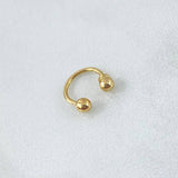 Piercing Curvo 0.4gr / 1cm / Bola 3mm - Bola Rosca Oro Amarillo (Joya)