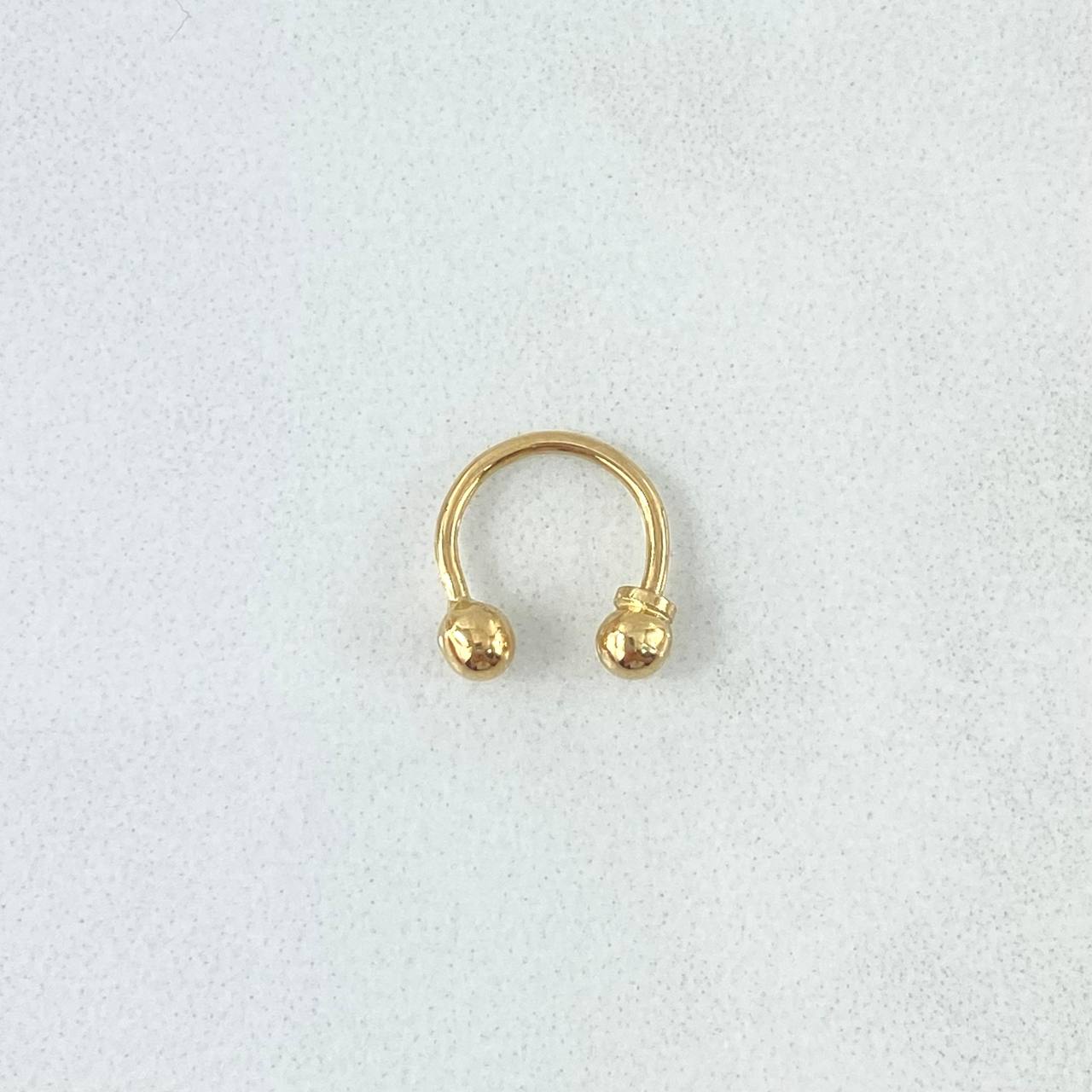 Piercing Curvo 0.4gr / 1cm / Bola 3mm - Bola Rosca Oro Amarillo (Joya)