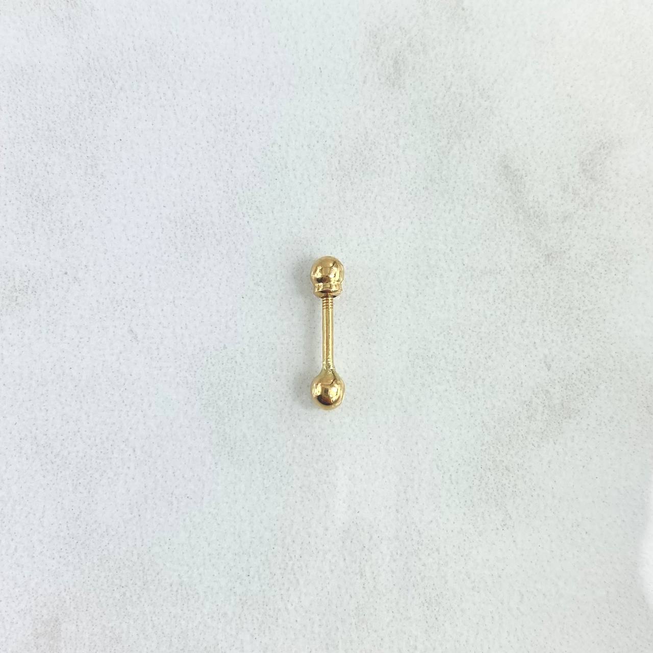 Piercing Chispa Recto 0.25gr / 1.3cm / Bola 3mm - Bola Rosca Oro Amarillo 18K (Joya) *