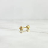 Piercing Bola 0.25gr / 1.3cm / 3mm Lisa Rosca Bola Oro Amarillo 18K (Joya)