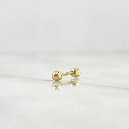 Piercing Chispa Recto 0.25gr / 1.3cm / Bola 3mm - Bola Rosca Oro Amarillo 18K (Joya) *