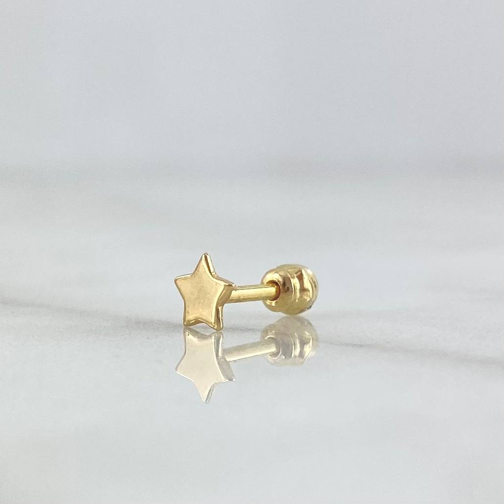 Piercing Estrella  0.3gr / 1cm / Rosca Bola Oro Amarillo (Joya)