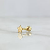 Piercing Estrella  0.3gr / 1cm / Rosca Bola Oro Amarillo (Joya)