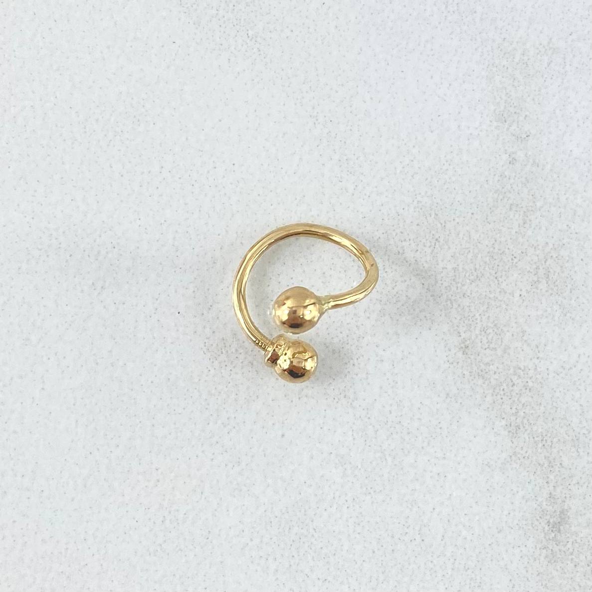 Piercing Espiral 0.45gr / 1cm / Bola 3mm. Rosca Bola Oro Amarillo (Joya)