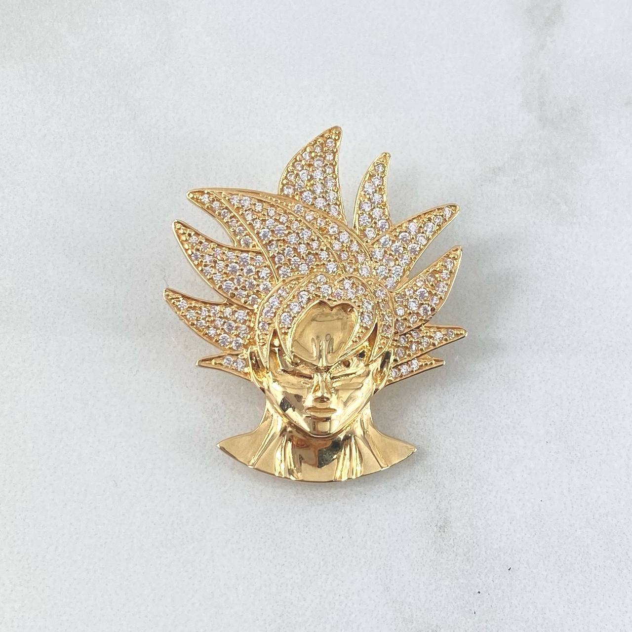 Dije Goku 10gr / 3.9cm / Circones Blancos Oro Amarillo