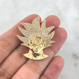 Dije Goku 10gr / 3.9cm / Circones Blancos Oro Amarillo