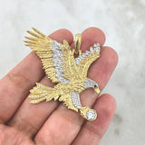 Dije Águila 14.4gr / 5cm / Texturizada Circones Blancos Dos Oros Amarillo Blanco