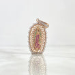 Dije Virgen Guadalupe 5.85gr / 4cm / Filigrana Circones Blancos Verdes Fucsias Dos Oros Blanco Rosa