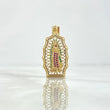 Dije Virgen Guadalupe 4.35gr / 3.6cm / Filigrana Circones Blancos Verdes Fucsias Oro Amarillo