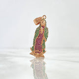 Dije Virgen Guadalupe 5.35gr / 4.2cm / Silueta Circones Blancos Verdes Fucsias Oro Rosa