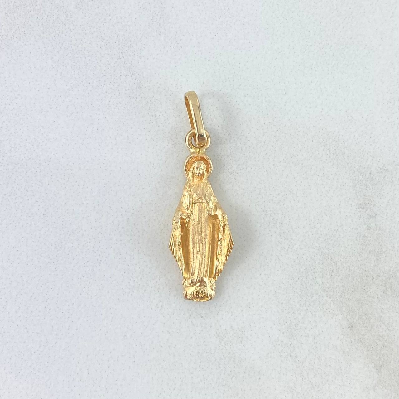 Dije Virgen Milagrosa 2.2gr / 2.8cm / Silueta Mate Oro Amarillo