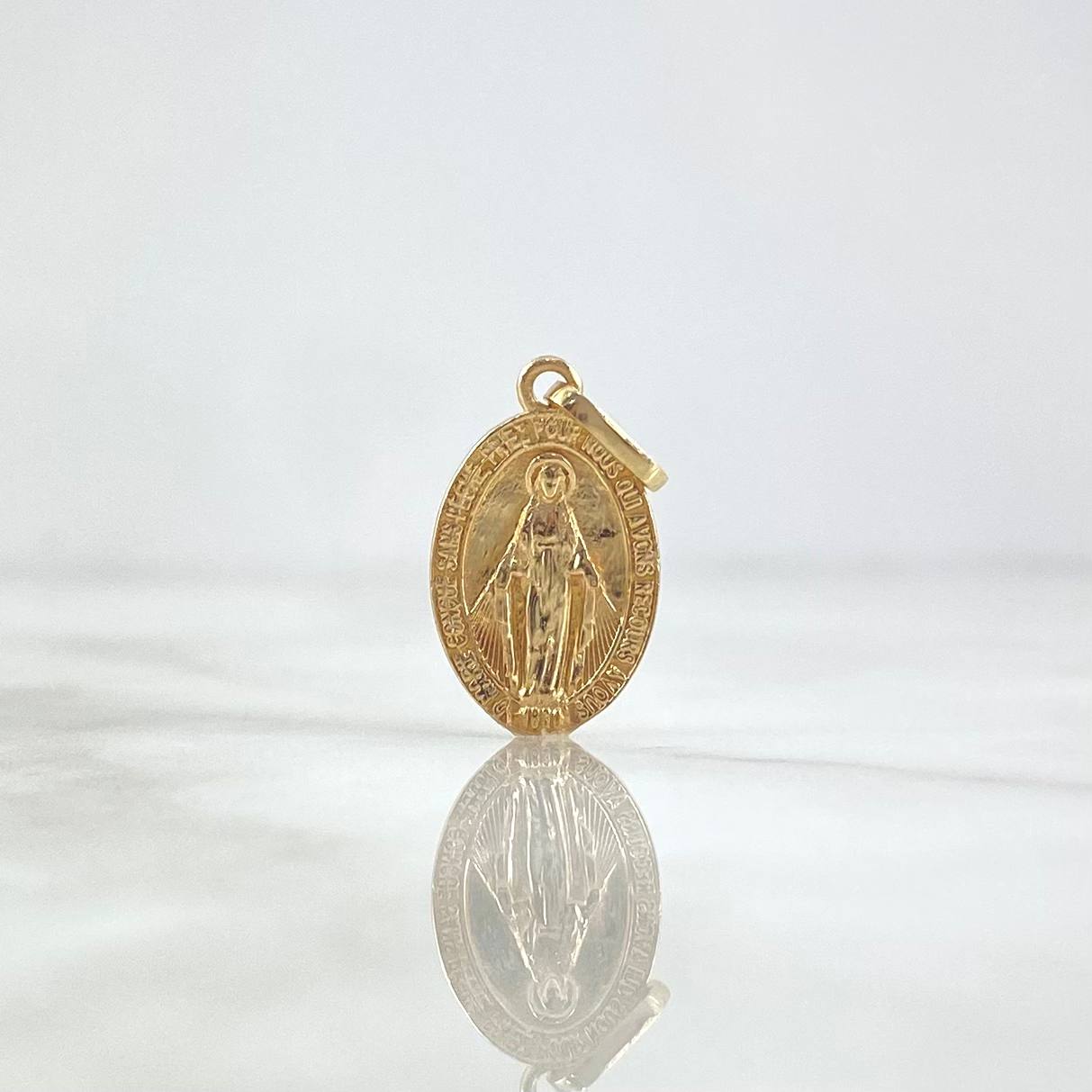 Dije Virgen Milagrosa 1.4gr / 2.3cm / Medalla Mate Oro Amarillo