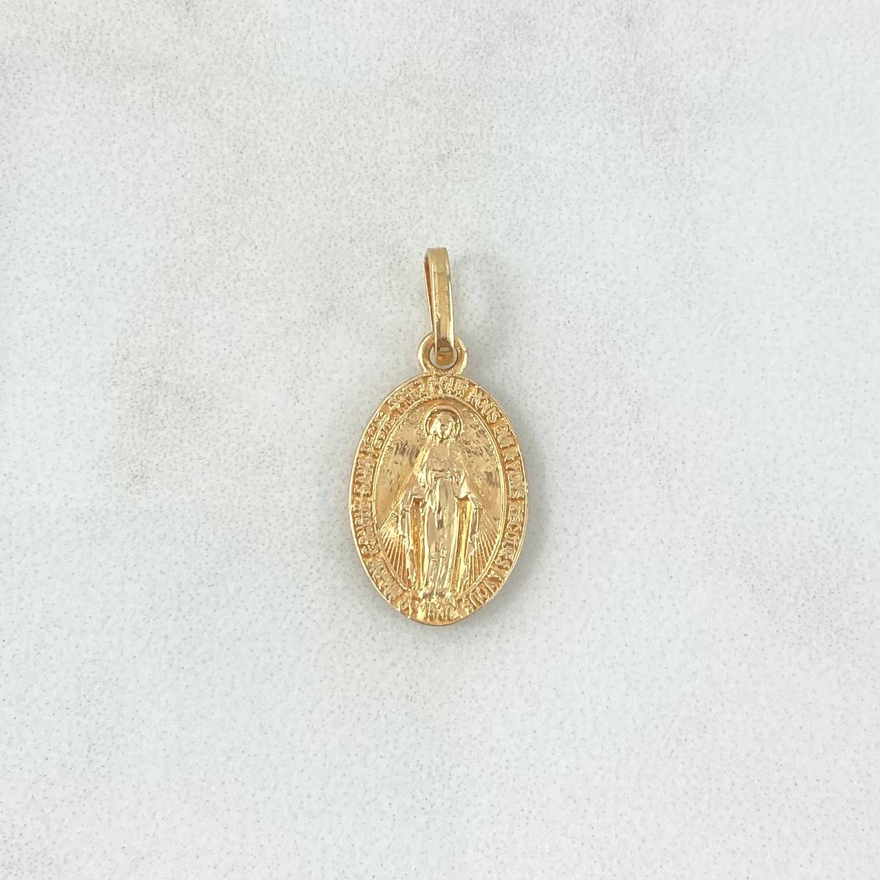 Dije Virgen Milagrosa 1.4gr / 2.3cm / Medalla Mate Oro Amarillo