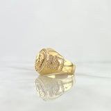 Anillo Sello Medusa 10.55gr / T10 / Circones Blancos Oro Amarillo