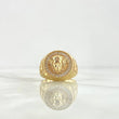 Anillo Sello Medusa 10.55gr / T10 / Circones Blancos Oro Amarillo