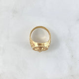 Anillo Sello Medusa 10.55gr / T10 / Circones Blancos Oro Amarillo