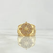 Anillo Sello Brujula 10.3gr / T8 / Circones Blancos Oro Amarillo