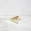 Anillo Serpiente Punteada 1.8gr / T7 / Circones Blancos Y Azules Oro Amarillo