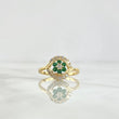 Anillo Flor en Aro 2.3gr / T5 1/2 / Circones Blancos - Verdes Oro Amarillo ©