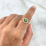 Anillo Flor en Aro 2.3gr / T5 1/2 / Circones Blancos - Verdes Oro Amarillo ©