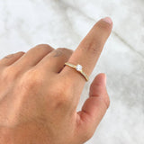 Anillo Solitario Churumbela Filigrana 1.75gr / T6 1/2 / Circones Blancos Oro Amarillo