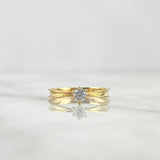 Anillo Solitario Espringado 1.7gr / T5 3/4 / Circon Blanco Oro Amarillo