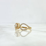 Anillo Halo Abrazo 2.8gr / T8 / Circones Blancos Oro Amarillo ©