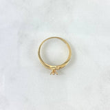 Anillo Solitario Lineas Paralelas 2.8gr / T9 / Circones Blancos Oro Amarillo