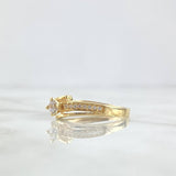 Anillo Solitario Lineas Paralelas 2.8gr / T9 / Circones Blancos Oro Amarillo