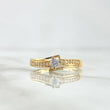 Anillo Solitario Lineas Paralelas 2.8gr / T9 / Circones Blancos Oro Amarillo