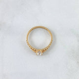 Anillo Solitario Churumbela Doble Carril 1.95gr / T4 1/4 / Circones Blancos Oro Amarillo