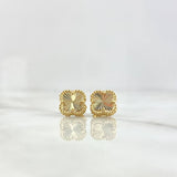 Topos Trébol VCyA 2.1gr / 9mm Diamantado Punteado Oro Amarillo Nac.Esp. 18K