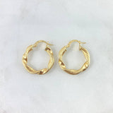 Candongas Valen 2.3gr / 2.3cm / Rayadas Entorchadas Oro Amarillo 18K