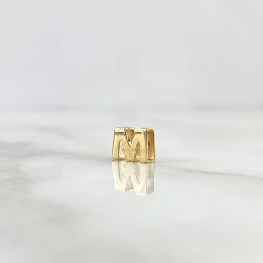 Herraje Letra M 0.45gr / 6mm Tambor Oro Amarillo 18K