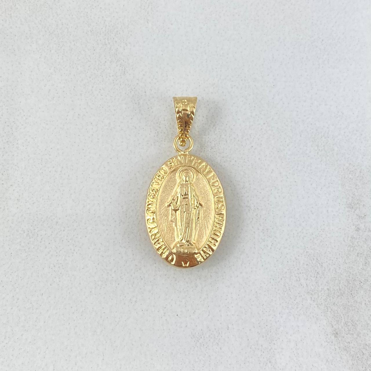 Virgen Milagrosa 0.8gr / 2.3cm / Troquelada Cargador Bordeado Oro Amarillo