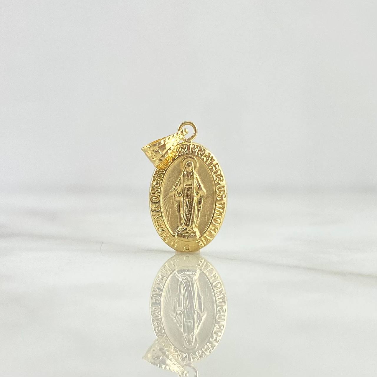 Virgen Milagrosa 0.8gr / 2.3cm / Troquelada Cargador Bordeado Oro Amarillo